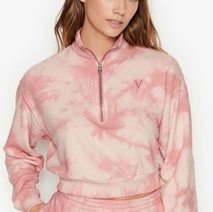 Victoria's Secret Mock-neck Stretch Fleece Half-zip Sweatshirt